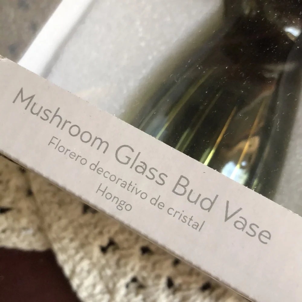 Green MUSHROOM Glass Bud Vase